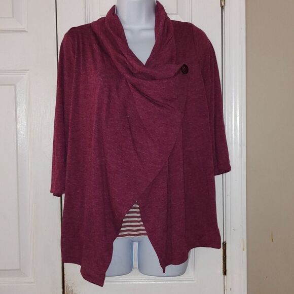 M & S layered attached striped  top Sz 12 - Picture 1 of 5